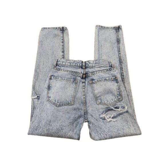 REVICE High-Rise Acid Wash Button Fly Jeans - Picture 3 of 7